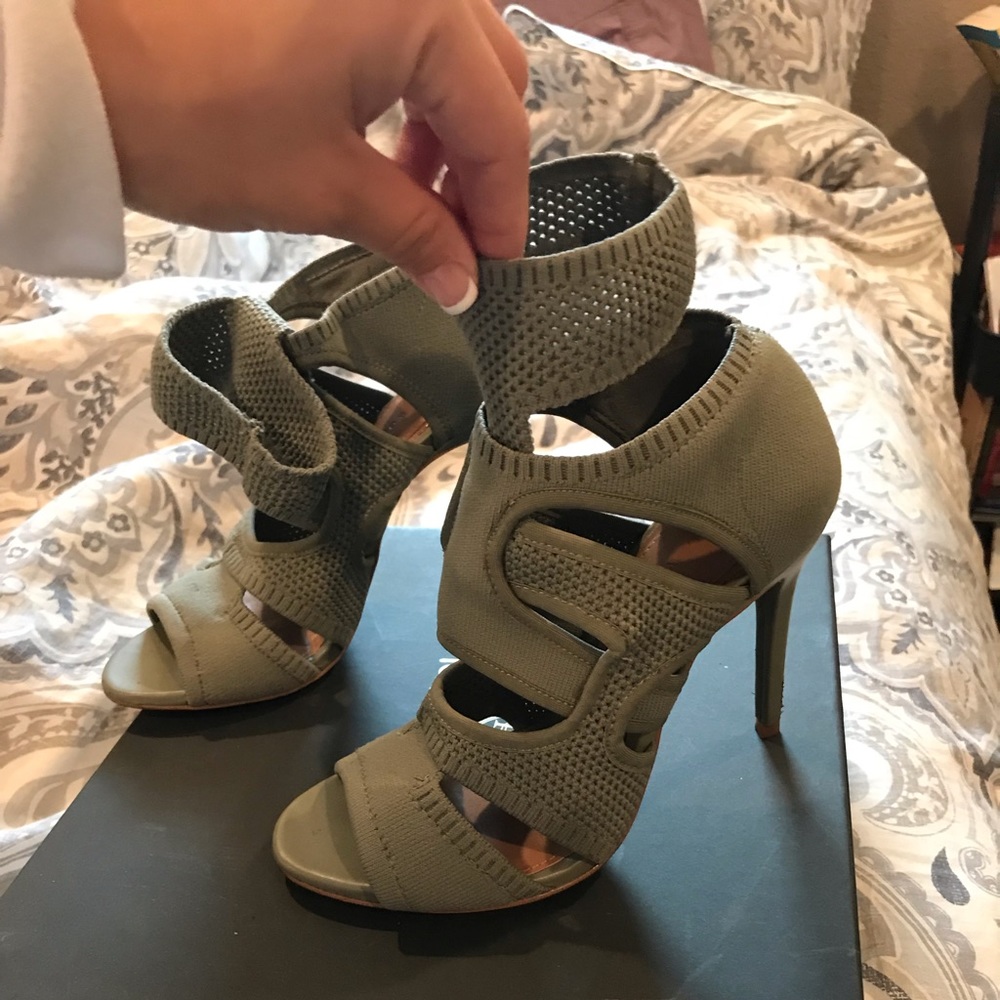 Olive Green wrap heels